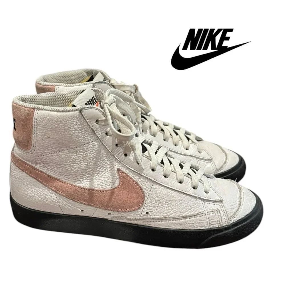 Nike Women's Blazer Mid Pink White Black Customized DO7433-900 Sneakers 8.5